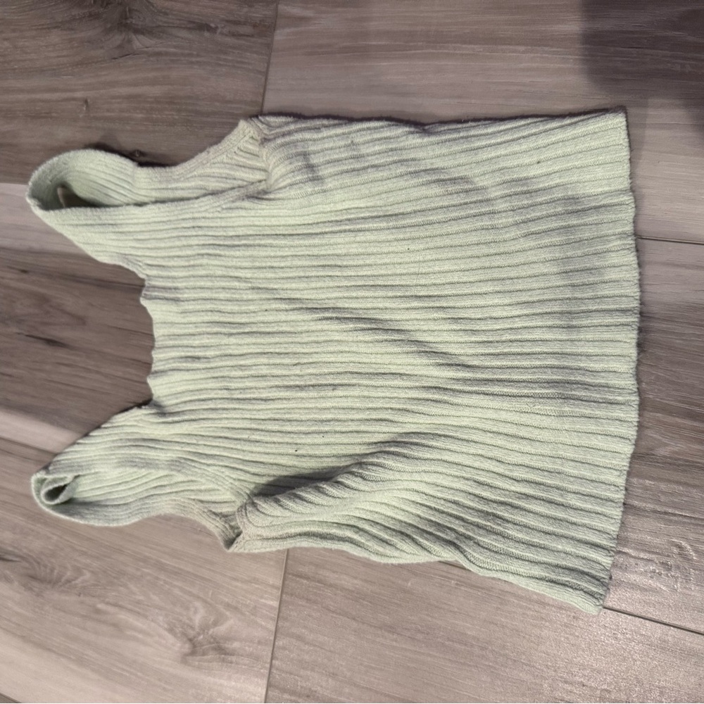 Brandy Melville Green Ribbed Fitted Tank Top